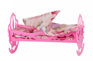 Игрушка Кровать кукольная с комплектом белья  (4 пр.) (в пакете)