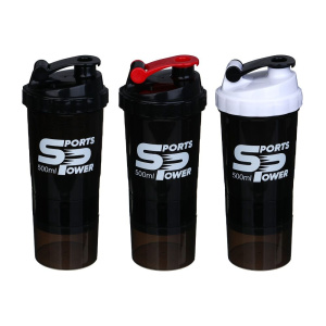 SILAPRO Спортивный шейкер 3 в 1  (пружина-венчик, два контейнера), 500мл, 25x9см, полипропилен (1013