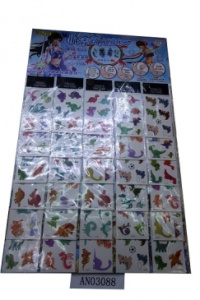 Татуировка-наклейка (10,5х6 см) ДИНОЗАВРИКИ (набор 30шт.) (Арт. AN03088) кратно 30, без ИС