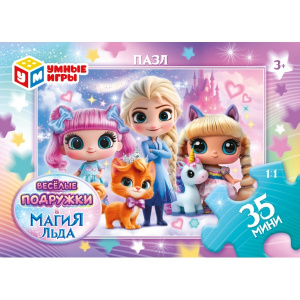 Магия льда & Весёлые подружки. Пазлы классические. 35 деталей. Умные игры в уп.32шт в кор.8уп