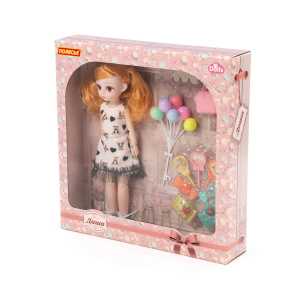 Кукла /Даша/ (29 см) в платье + аксессуары (9 элементов) (в коробке №3)