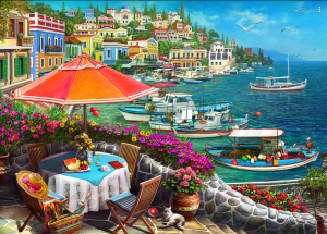 УЦЕНКА Алмаз. раскраска по номер. (класс) 40х50 см, с подрамн. ЛЕТНЯЯ НАБЕРЕЖНАЯ