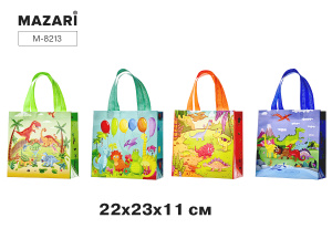 Пакет подарочный DINOSAURS, 22*23*11 см, из нетканого материала, ассорти 4 дизайна