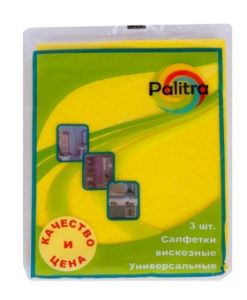 Салфетки вискоза 30х38см универс. набор 3шт. PALITRA (ат)
