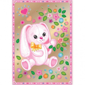 Набор для изготовления картины /Зайка с цветами/ (антистресс)