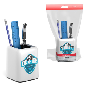 Набор настольный пластиковый ErichKrause® Forte, Champions, белый с черной вставкой