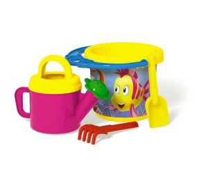 Песочный набор №123 (ведро 0,8 л, совок, грабл, лейка 0,4 л)
