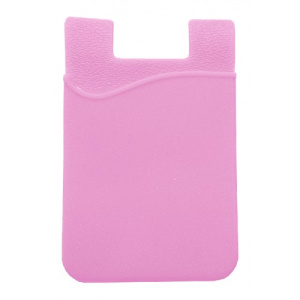 Футляр для карточек Бледно розовый из силиконового полимера, с клеевым креплением / 9,4x6,8см арт.79