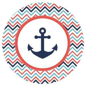 Набор бумажных тарелок Морское, 6 шт d=180 мм