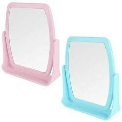 Зеркало настольное прямоугольное 13*15,8см двустороннее пластиковое ассорти