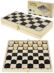 ШАШКИ ДЕРЕВЯННЫЕ С ДОСКОЙ 295х145 мм (Арт. ИН-7513)