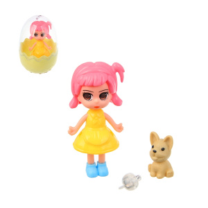 ИГРОЛЕНД Кукла с питомцем в яйце, свет, 6х6х11 см PP, ABS, 2хLR41 (10702070/301025/5378273, Китай)