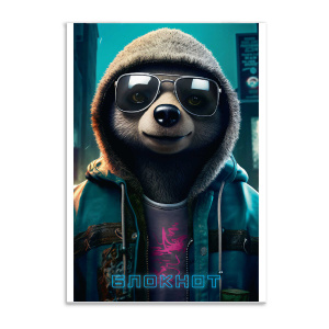 Блокнот, А6, 40 л, арт. 68135 КРУТОЙ ЛЕНИВЕЦ / Блок - белый офсет 60 г/м², клетка, мягкий переплёт (