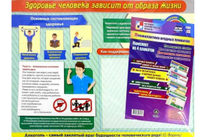 Комплект плакатов  /Профилактика вредных привычек/. 4 плаката формата А2, картон макулатурный, пл. 3