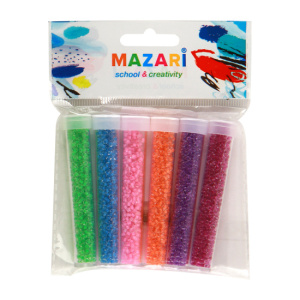 Набор бисера, 6 цветов х 8 г, в пластиковых тубах, ОПП-упаковка с европодвесом