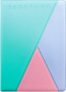 Обложка для паспорта /Трио/, кожзам, бирюзовая/голубая/розовая, ДПС, 2203.ТР-118