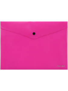 Папка-конверт на кнопке А4, 180мкм, ФУКСИЯ (ПК-8660) кратно 12