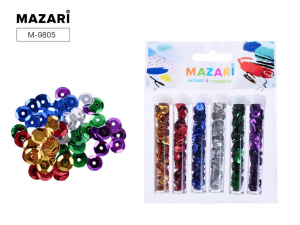 Набор пайетки декоративных, 6 цветов х 2.5 г, в пластиковых тубах, ОПП-упаковка с европодвесом