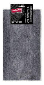 Салфетка из микрофибры /Avikоmp 1шт 30х30см ГРАФИТ серая