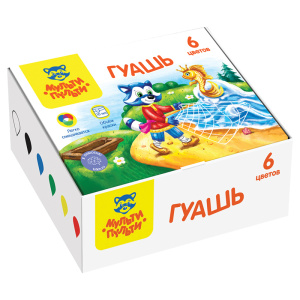 Гуашь Мульти-Пульти /Енот в сказке/, 06 цветов, 10мл, картон ГК_42057