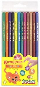 Набор цветных карандашей Каляка-Маляка 12 цв. кругл. корп. пластик пласт. уп. стразы