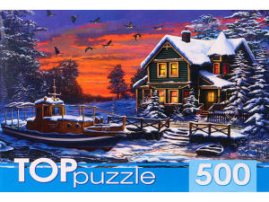 TOPpuzzle. ПАЗЛЫ 500 элементов. ХТП500-6818 Зимний пейзаж
