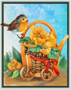 Алмазная живопись Веселая малиновка 24*30