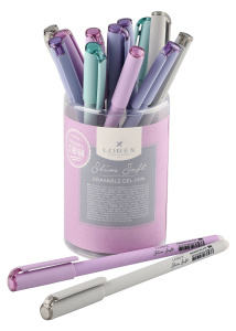 Ручка гел. LOREX PASTEL Slim Soft 0,5 мм синий /пиши-стирай/ прорезин. корпус