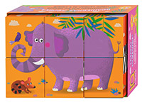 Умные кубики  в поддончике. 6 штук. Волшебная Африка