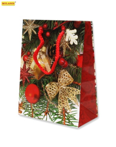 Пакет подарочный Новогодние украшения (S) ПП-1892