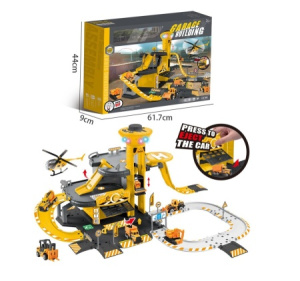 Парковка 3-уровневая /Стройка/: парковка с лифтом, с подсветкой, звуком, 3 машинки, 60 деталей