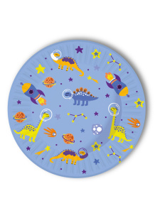 Бумажные тарелки Динозавры (18 см,6 шт),флоупак ТМ-2120