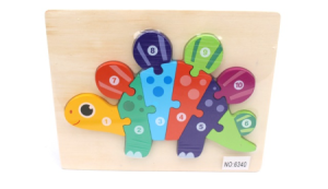 Деревянные пазлы на подложке /Малыш Стегозавр/ арт. 1001144