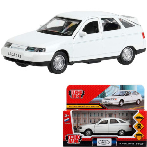 Машина металл ваз-2112 12 см, двери, багаж, белый, 