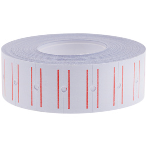 Этикет-лента 21*12 мм, белая с красной полосой, 1000 этикеток Stl_4198 (10702070/280722/3232804/1, К