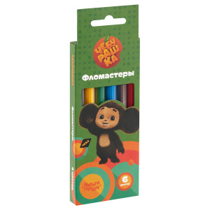 Фломастеры Мульти-Пульти /Чебурашка/, 06цв., смываемые, картон, европодвес ФЛЧБ_53014