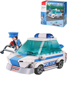 Конструктор пластиковый /Полицейский транспорт/, 97 деталей, 1 фигура (арт. M38-B1217B)