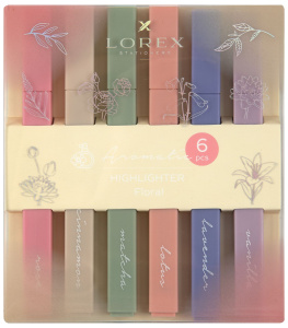 Набор текст.марк. LOREX Aromatic FLORAL 1-4 мм ассорти пастель скошенный 6 шт