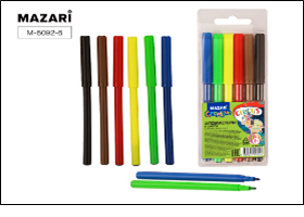 Фломастеры CIRCUS, 6 цв, вентилируемый колпачок, корпус круглый, ПВХ- упаковка с европодвесом