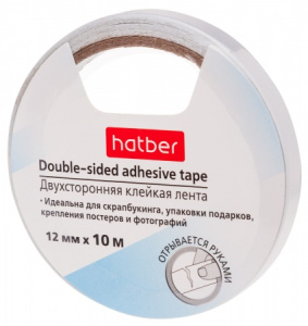 Клейкая двухсторонняя Лента Hatber 12ммх10м