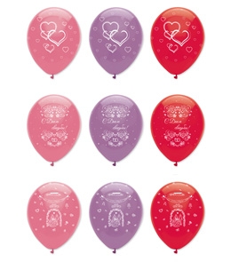 Воздушный шарик /С Днем Свадьбы!/ ассорти 3 дизайна (25 шт.,диаметр 12 д./29 см.) ШВ-4877