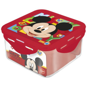 Контейнер пластиковый (квадратный, 730 мл). Микки Маус Акварель