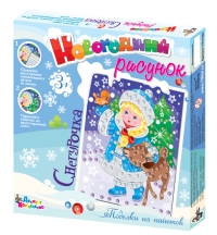 Набор для творчества. Аппликация из пайеток /Новогодний рисунок. Снегурочка/