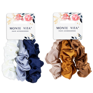 Резинки для волос НАБОР 3 шт., 3х19 см, скранч, АССОРТИ, MONTE VITA, 457072